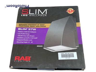   RAB   SLIM 37W   Cool LED Wallpack    5000K   Wall Lighting   Bronze