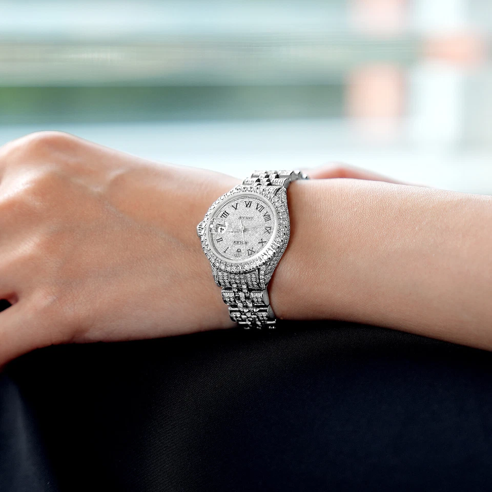 Reloj Rolex Datejust Personalizado Diamante Pavimentado Banda Jubileo Esfera Diamante Bisel 36 mm Foto 3 de 4