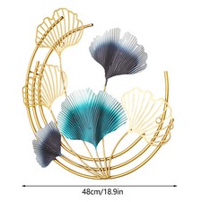 3D Flower Metal Wall Art Decor Ginkgo Leaves Gold Art Nordic Style USA
