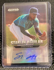 Starlin Aguilar 2022 Prizm Draft Picks Silver Autograph - Mariners/DPL