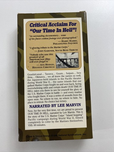 Our Time In Hell VHS The History Of The U.S. Marine Corps In World War II Marvin - Picture 3 of 7