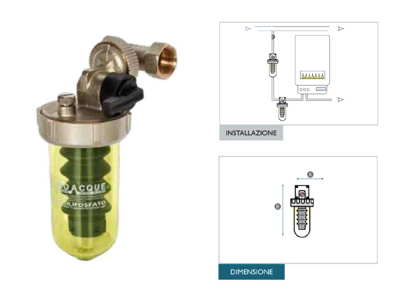 Dosatore Polifosfati SLIM Con By-Pass - Regolazione Acqua Con Attacchi Ruotabili 45&deg;