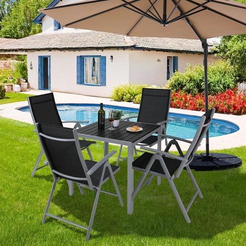 Sitzgruppe Gartenmöbel Gartengarnitur Tisch Stuhl Essgruppe Gartenset Aluminium - Bild 45 von 66