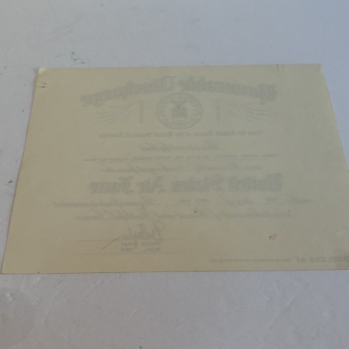 Vintage Discharge Certificate 1956 USAF Air Force United States Military - Picture 5 of 5