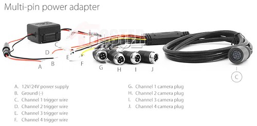 7" Quad Monitor Split Screen Reversing 4 Camera IR CCD 4PIN Kit Truck 24V/12V - Picture 8 of 15
