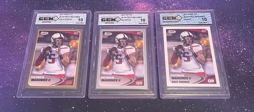 2017 Patrick Mahomes Sage Hit Premier Draft #5 GEM 10 Gold/ Silver/ White