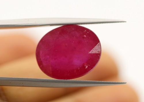15 x 12 mm Oval Faceted Cut Natural Ruby Loose Big Size Gemstone 12.17 Cts - Picture 19 of 19