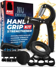 5Pc Hand Grip Strengthener Forearm Workout Kit, Adjustable Grip Strength Trainer
