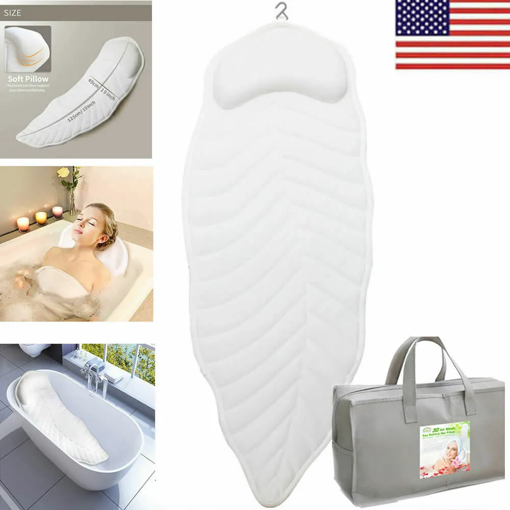 Full Body Bath Pillow Mat Mattress Spa Cushion Bathtub Non-slip Luxury  49”X19in
