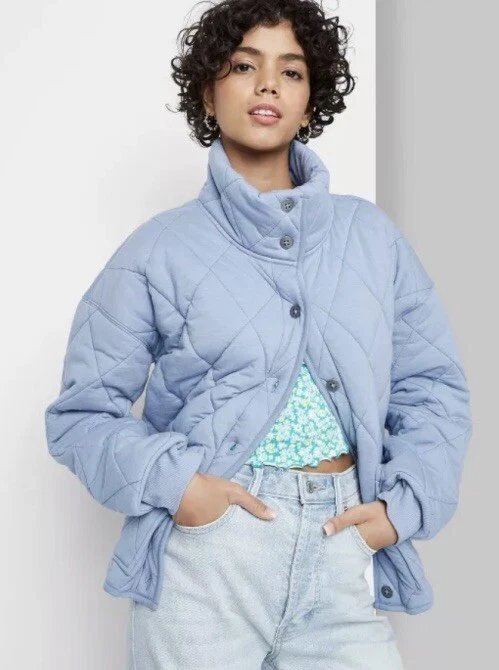 Wild Fable Women’s Button Front Quilted Jacket. NWT. Size XXL. Blue