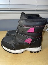 NEW WONDER NATION WINTER BOOTS BLACK Pink Size 1 Girls