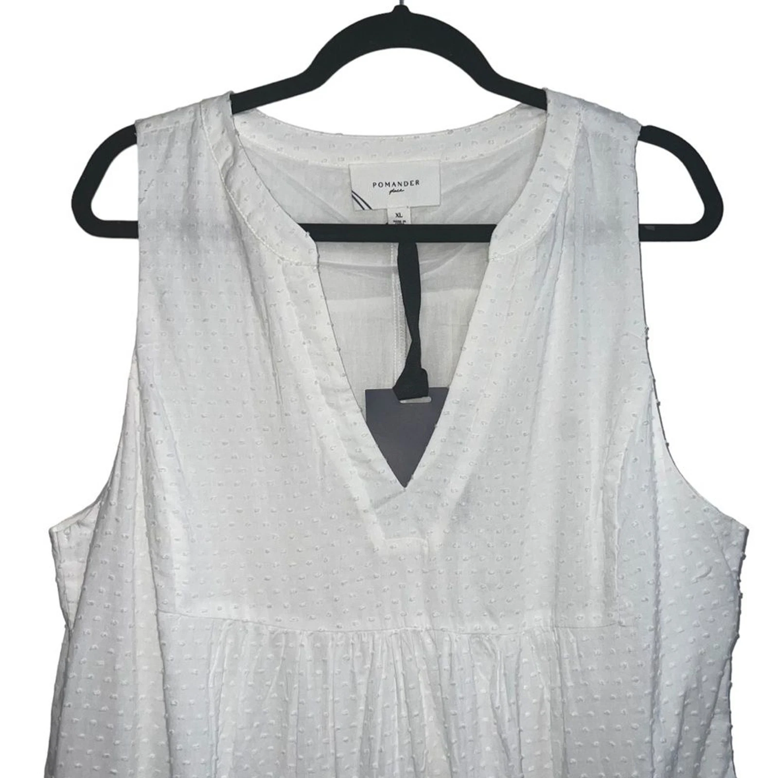 Abito senza maniche Pomander Place Kenzo Swiss Dot bianco nuovo con etichette TAGLIA XL
