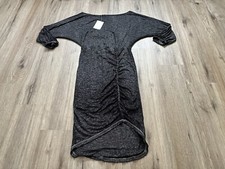 Free People Off The Shoulder Tidepool Marbled Ruched Gray Dress Size S New