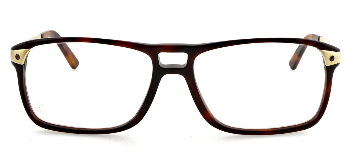 メガネ Cartier Cartier - CT0007O - 003 havana havana transpa Cartier CT0007O 003 Eyeglasses Shiny Havana - eye-oo.com