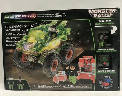 Laser Pegs Monster Rally Green Monster 6 LED Lights 290 Pieces 18201