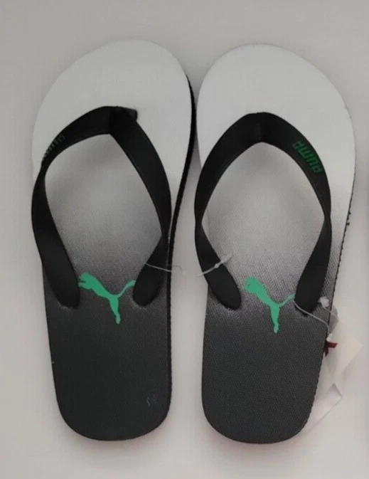 Infradito ragazzo marca Puma nero bianco verde taglia 4