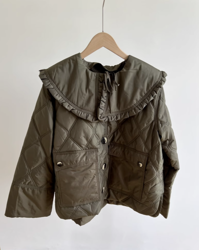 Ganni Cropped Ripstop Jacket Size 36 - Picture 2 of 3