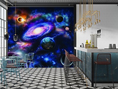 3D Planet Sternenhimmel Q3624 Tapete Wandgemälde Fototapete Selbstklebend Kay