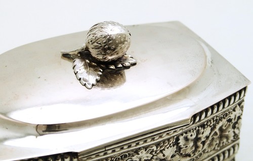 Solid Silver Etrog Sugar Box with Lock Strawberry Finial Breslau Wroclaw Poland - Picture 10 of 13