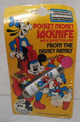Walt Disney Richards Pocket Money JACKNIFE Taschenmesser GOOFY Vintage1978