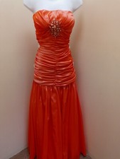 prom dresses size 16 orange taffeta new with tags original price 249.0