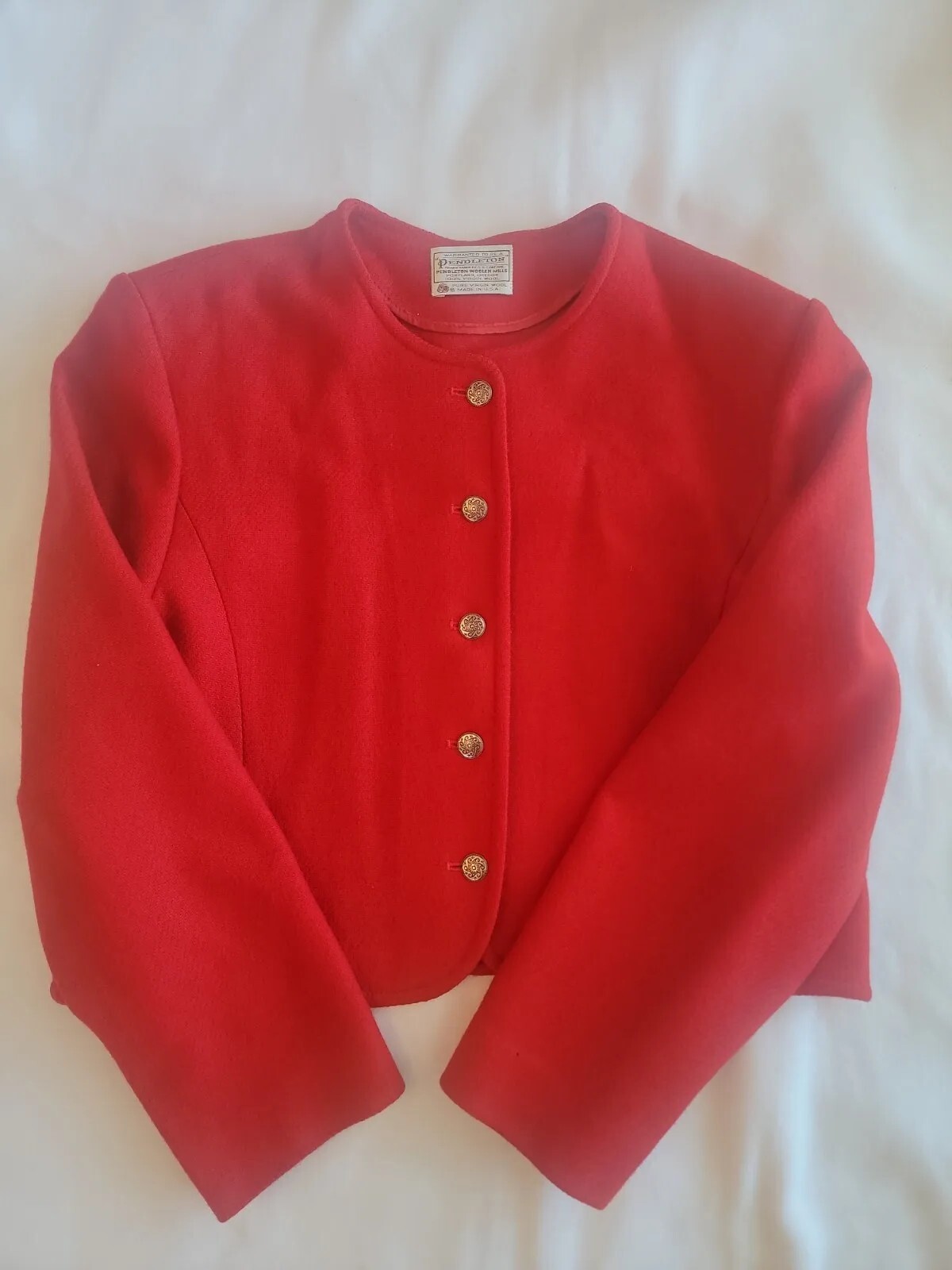 VTG Pendleton Womens Red Button Front Wool Suit J… - image 2