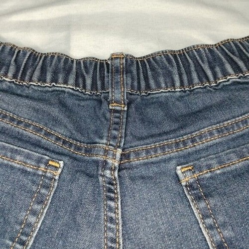 Wonder Nation Girls Denim Shorts Large 10/12 Dark Wash Elastic Waist Stretchy Lg - Picture 10 of 15