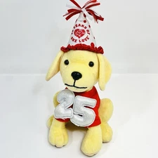 Raising Cane's Plush Dog 25th Anniversary Golden Retriever Silver Hat 9” Stuffed