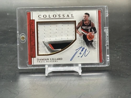 2016 National Treasures Damian Lillard Colossal Logo Patch Auto 9/25 Bucks