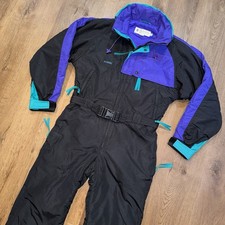 Columbia Ski Suit One Piece Snowsuit Snow Bib Jumpsuit Retro Vtg 80s Mens Small