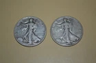 PAIR (2) 1946 & 1947 PHILLY WALKING LIBERTY HALF DOLLAR COINS 90% SILVER FINE