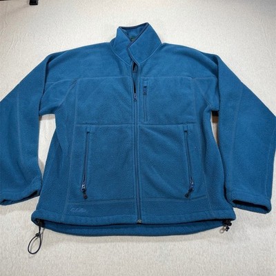 Cabela s Jacket Mens M Blue/Teal Full Zip 3 Zipper Pockets Drawcord Hem