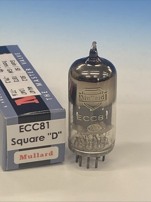 Mullard ECC81 12AT7 Square Getter / TK1 R7K, Mitcham, Maxi-Pre test Strong M0362