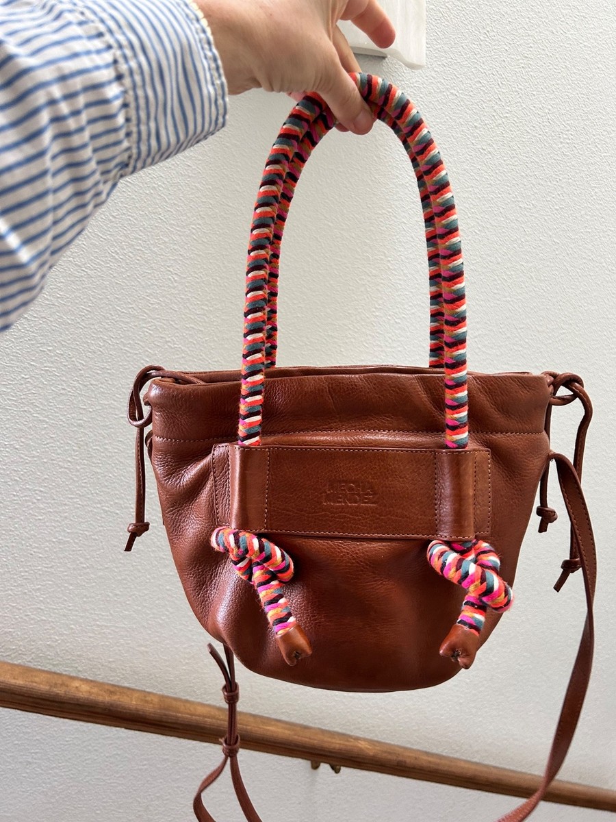 Mecha Mendez Tan Leather Irupe Purse Bucket Bag ~ Tan Hypnotic | eBay