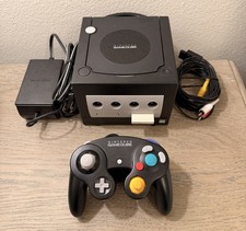 Nintendo GameCube Black DOL-001 Console Bundle Controller Cable Memory - TESTED