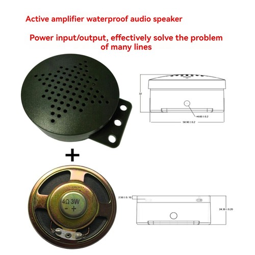 Schwarzer Wasserdichter -Lautsprecher, Wasserdichter -Verstärker, Mikrofon-4548 - Afbeelding 5 van 5