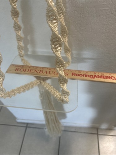 LG 5ft Macrame Hanging Butterfly Hard Plastic Glass Table Plant Hanger Boho RETR - Picture 16 of 24