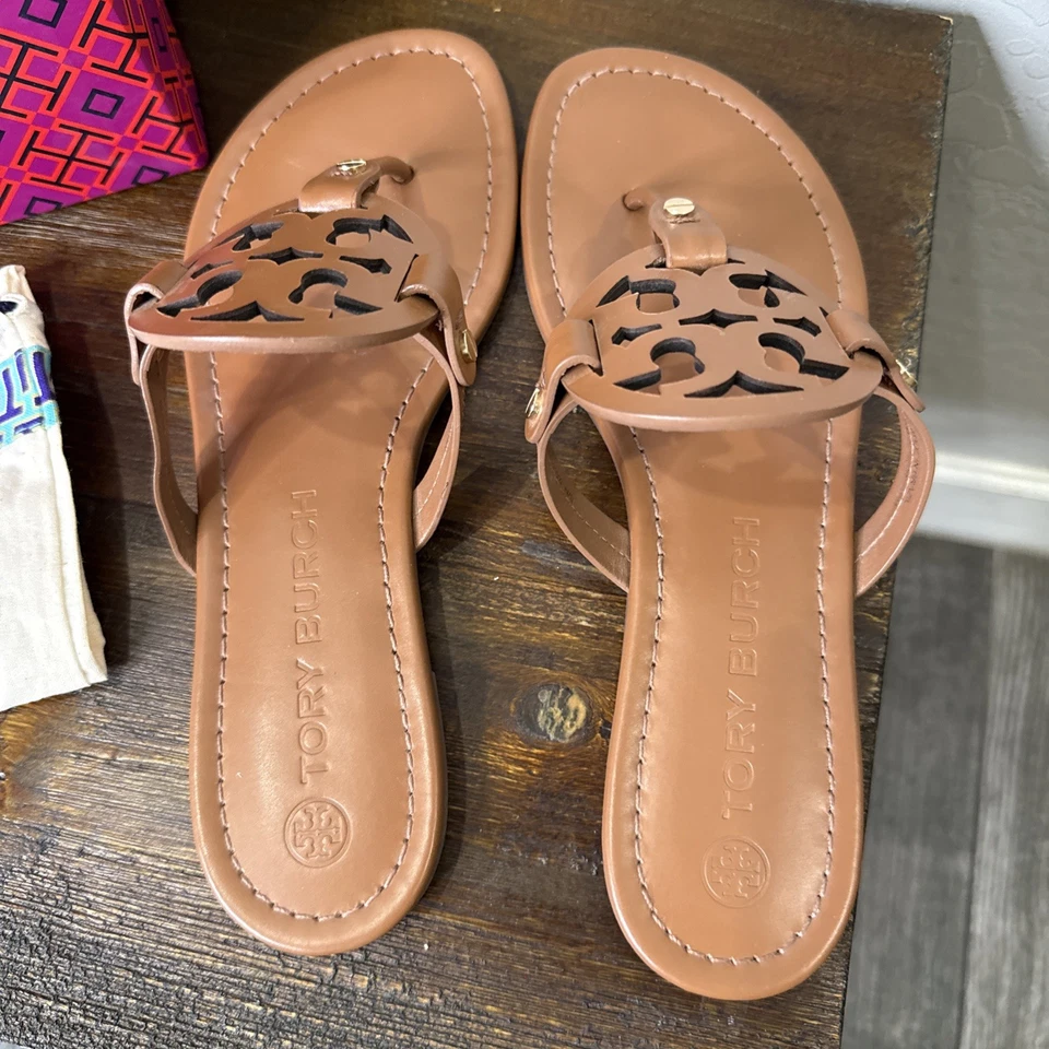 Sandalia Vachetta vintage de cuero de becerro Tori Burch Miller para mujer talla 9,5 Foto 4 de 4