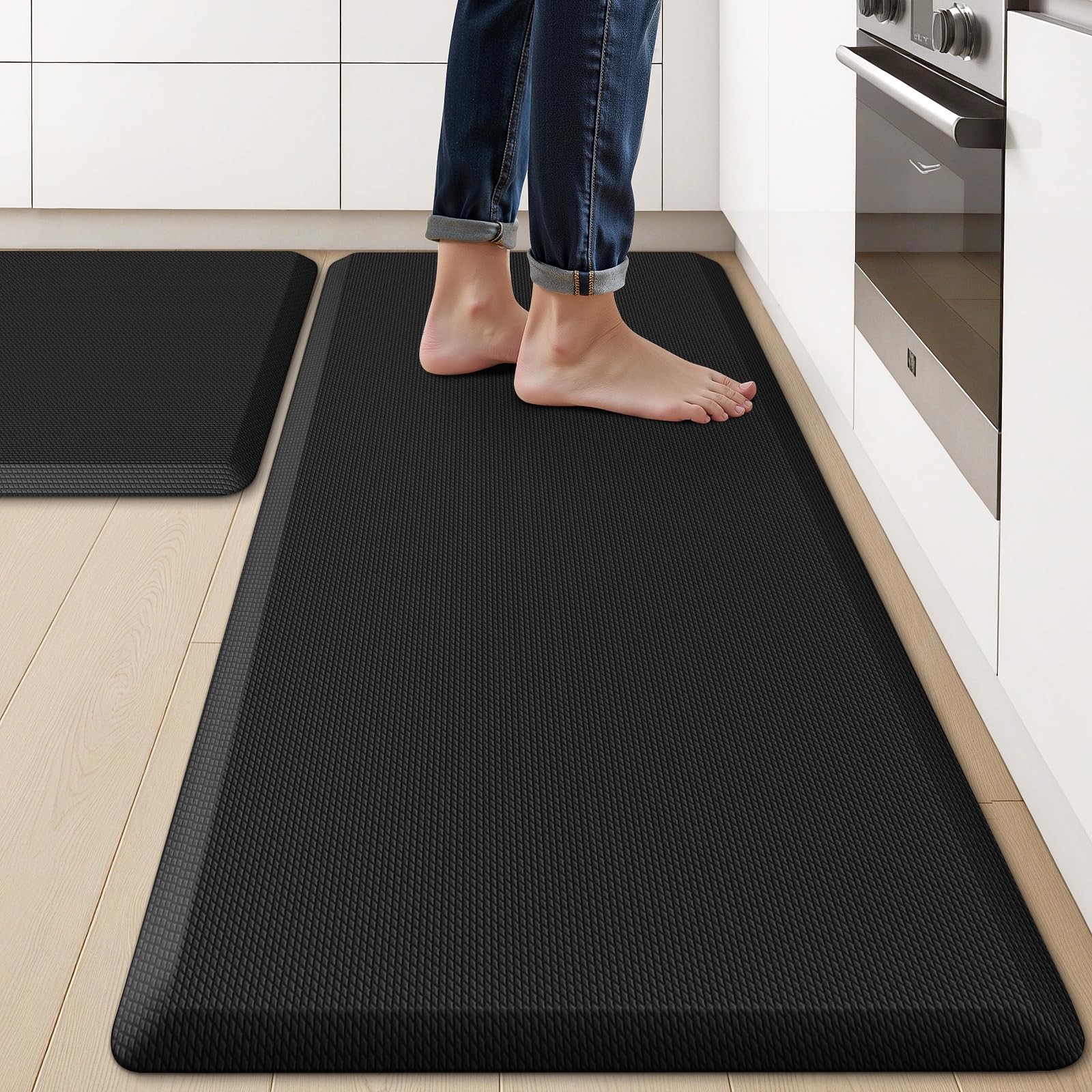 2PCS Cushioned Anti-Fatigue Non-Slip Waterproof Kitchen Mats for Comfort & Safety