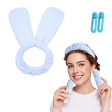 MOODKEY Heatless Curling Rod Headband, 40inch 1 Count Pack of 1 , lightblue