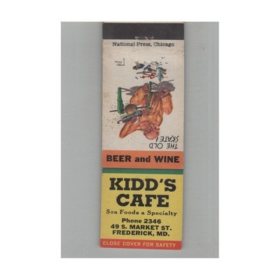 Matchbook Cover Kidd's Cafe Frederick MD