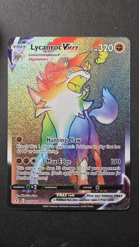 Lycanroc VMAX (Secret) 213/203 SWSH07: Evolving Skies Holo