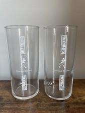 Johnnie Walker Glass Keep Walking Highball Glasses, White Logo - Two Pack