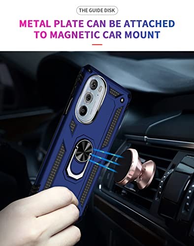 Military Grade Drop Impact for Moto Edge Plus 2022 Case Metal Rotating Blue - Bild 5 von 8