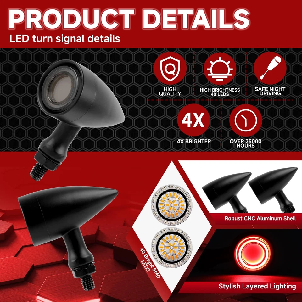 2x Luces DRL de freno de señal de giro para motocicleta Honda Rebel CMX 250 300 500 1100 Foto 3 de 4