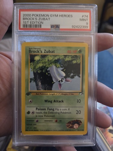 Brock's Zubat (1st Edition) graded PSA 9 for sale on eBay