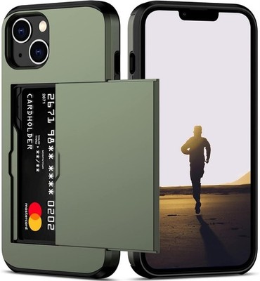 Nvollnoe for iPhone 13 Case with Card Holder Heavy Duty Protective Dual Layer...