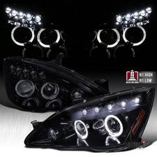 Fits 2003-2007 Honda Accord Black Smoke Led Halo Headlights Headlamps Leftright Fits 2003-2007 Honda Accord Black Smoke Led Halo Headlights Headlamps Leftright