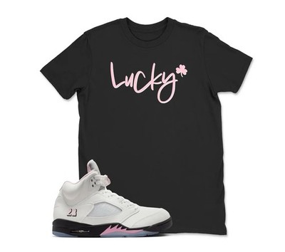 Lucky Sneaker tee - jd 5 Medium Soft Pink 35th Anniversary BLACK/WHITE