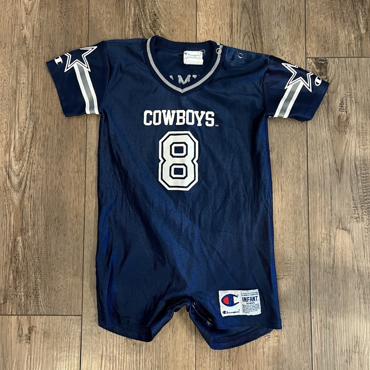 Vintage Champion Dallas Cowboys Troy Aikman Baby Bodysuit Jersey